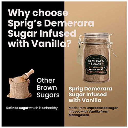 Sprig Demerara Sugar - Vanilla Beans, 175 g Glass Jar-6.webp